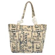 Chanel Vintage Pre-owned Canvas chanel-vskor Beige, Dam