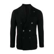 Lardini Dubbelknäppt passform blazer Black, Herr