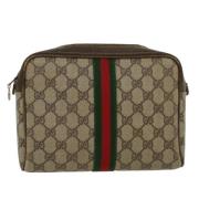 Gucci Vintage Pre-owned Canvas kuvertvskor Beige, Dam