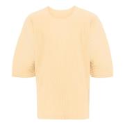 Issey Miyake Avslappnad Bomull T-shirt Beige, Herr