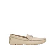 Dolce & Gabbana Logo Läder Loafers Beige, Herr