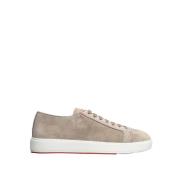 Santoni Suede Sneakers Beige, Herr