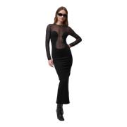 Undress Code Mesh Maxi Klänning Svart Black, Dam