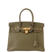 Hermès Vintage Pre-owned Canvas handvskor Green, Dam