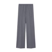 Max Mara Weekend Flanell Cropped Byxor med Hög Midja Gray, Dam