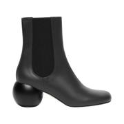 Max Mara Weekend Chelsea Stil Läder Ankelboots Black, Dam