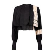 Mes Demoiselles Svart Bomull Tie & Dye Blus Black, Dam