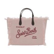 MC2 Saint Barth Fringed Houndstooth Axelväska Pink, Dam