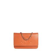 Chanel Vintage Pre-owned Laeder plnbcker Orange, Dam