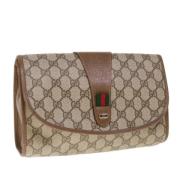 Gucci Vintage Pre-owned Canvas kuvertvskor Beige, Dam