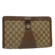 Gucci Vintage Pre-owned Canvas kuvertvskor Beige, Dam