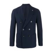 Lardini Marinblå Ullblandad Figursydd Blazer Blue, Herr