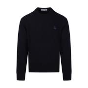 Maison Kitsuné Räv Huvud Lapplamm Sweatshirt Jumper Blue, Herr