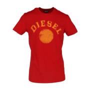 Diesel Klassisk Herr T-shirt Vår/Sommar Bomull Red, Herr