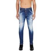 Dsquared2 Slitna Skinny Jeans med Färgstänk Blue, Herr