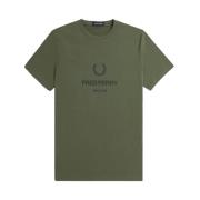 Fred Perry Grafisk T-shirt för män Green, Herr