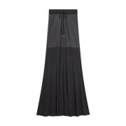 Helmut Lang Genomskinlig Lagerad Trumpetkjol Black, Dam