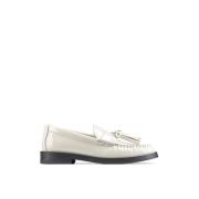 Jimmy Choo Pärlskinnloafers med fransdetalj Beige, Dam