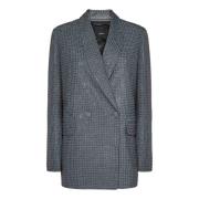 Pinko Grå Oversized Blazer med Strassdekorationer Gray, Dam