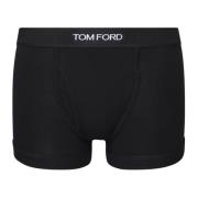 Tom Ford Bomullsboxershorts med logomidja Black, Herr