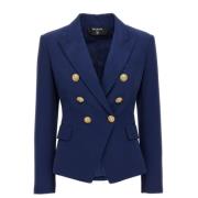 Balmain Midnight Blue Double Breasted Blazer Blue, Dam