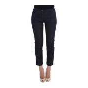 Dolce & Gabbana Marinblå Polka Dot Slim Jeans Blue, Dam