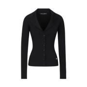 Dolce & Gabbana Svart Cardigan med 7 Knappar Black, Dam