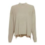 Drykorn Timothea2 Turtleneck Tröja med Sidslitsar Beige, Dam