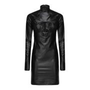 Versace Jeans Couture Svart Spetsdetalj Kort Klänning Black, Dam