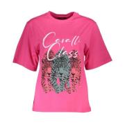 Cavalli Class Leopardmönstrad T-shirt - Rosa Pink, Dam