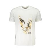 Cavalli Class Tryck Logo Rund Hals T-Shirt White, Herr