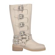 ALMA EN PENA Biker boot med strass White, Dam