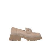 Alma EN Pena Plattform loafer med strass Beige, Dam