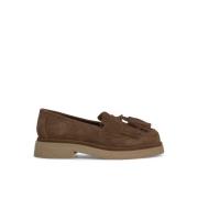 Alma EN Pena Tassel platt loafer Brown, Dam