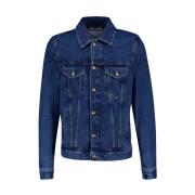 Palm Angels Präglad Monogram Denimjacka Blue, Herr