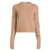 Sportmax Casual Stickad Tröja för Vardagsbruk Beige, Dam