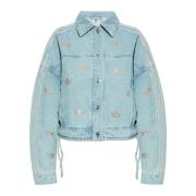 Adidas Originals Denimskjorta med skimrande paljetter Blue, Dam