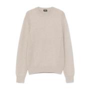 Ermenegildo Zegna Crewneck Sweater Beige, Herr