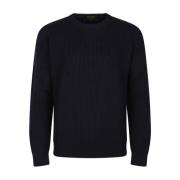 Gran Sasso Navy Blue Crew Neck Sweater Black, Herr