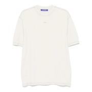 A-Cold-Wall Beige Jersey T-shirt med Logo Print Beige, Herr