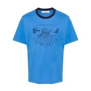 Wales Bonner Blå Saturn T-shirt Blue, Herr