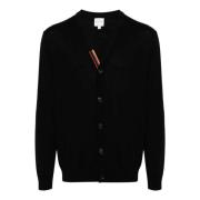 Paul Smith Artist Stripe Merino Kofta Svart Black, Herr