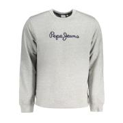 Pepe Jeans Sweatshirt med broderat logo Gray, Herr