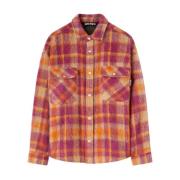 Palm Angels Borstad ullrutig overshirt Orange/Multifärg Multicolor, He...