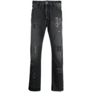 Palm Angels Klassiska Denim Jeans för vardagsbruk Black, Herr