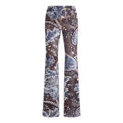 Etro Blommig Paisley Jacquard Multifärgade Byxor Multicolor, Dam