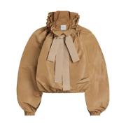 Patou Rynkad krage dragsko topp Beige, Dam