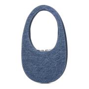 Coperni Blå Oval Denim Handväska Blue, Dam