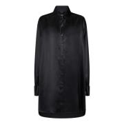 Maison Margiela Svart Sidenskjorta Elegant Morsom-av-Pärlknappar Black...