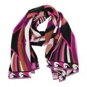 Emilio Pucci Rosa & Lila Sidenscarf Multicolor, Dam